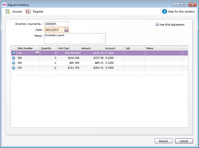 Recording stocktakes MYOB AccountRight MYOB Help Centre